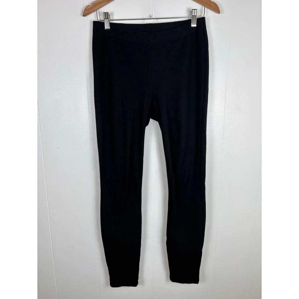 Eileen Fisher Womens XS Black Leggings Viscose Knit Slim High Rise Stretch Pants